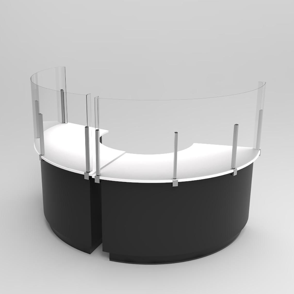 curved perspex desk screens