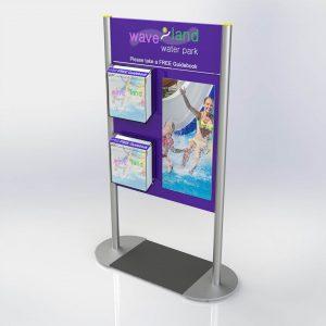Bespoke printed information boards with brochures on display.