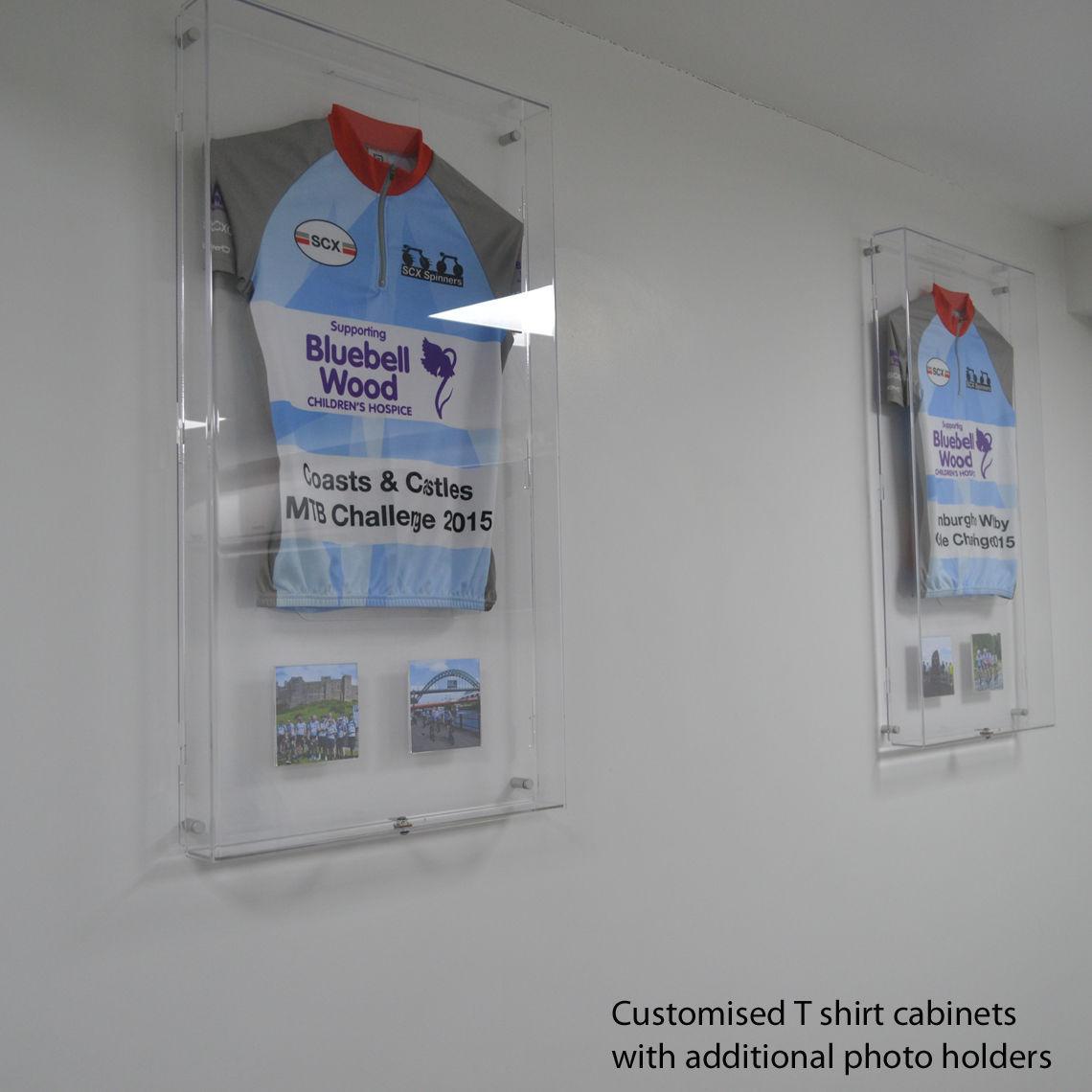 Shirt Display Frame Wall Mount Case Cabinet Rack Holder UV