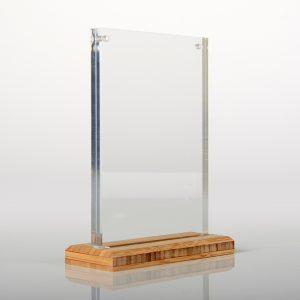 Display Frame with Bamboo Base | Acrylic POS Frame | 6x4, A4, A5