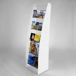 tongmo Magazine Rack: Floor-Standing 4-Layer with Wheels, Brochure Display  Stand, High-hardness metal for Exhibitions, Office, and Any Organization