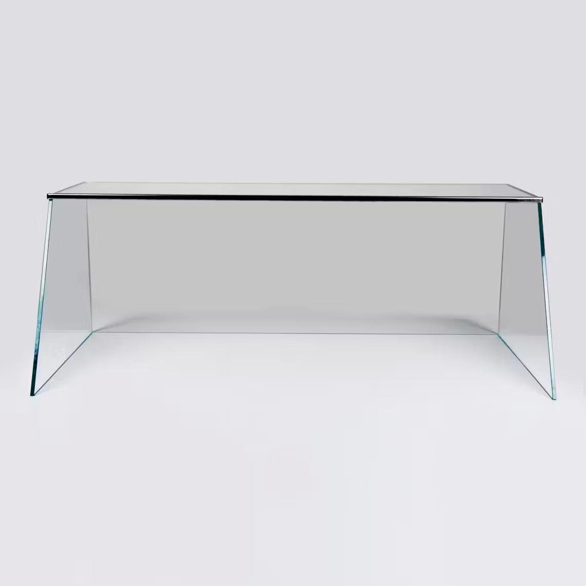A glass sneeze guard.