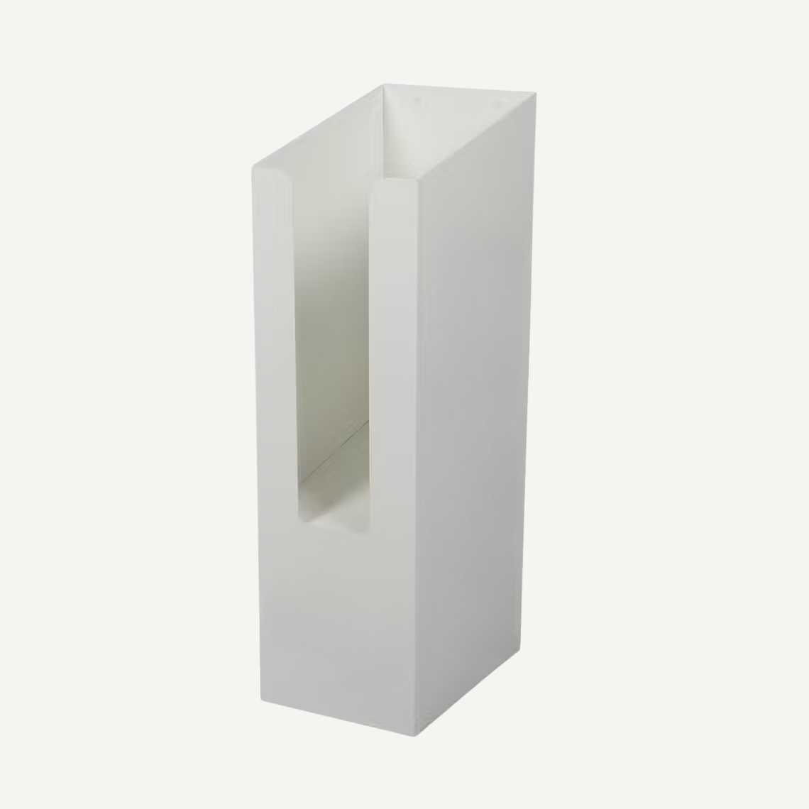 A white metal dump bin.