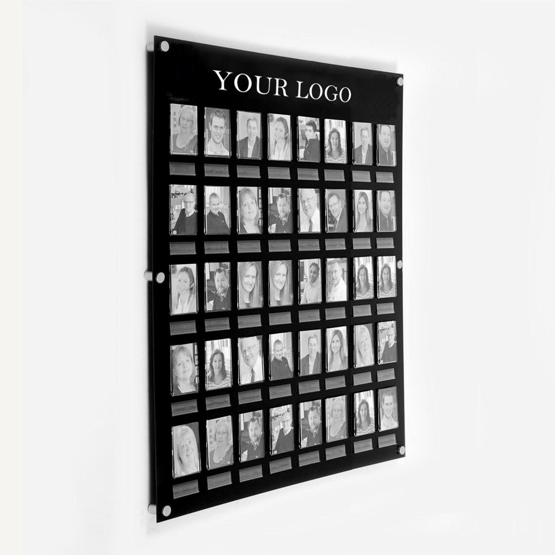 Black 40 pocket name and photo board.