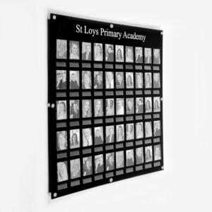Black 50 pocket name and photo board.