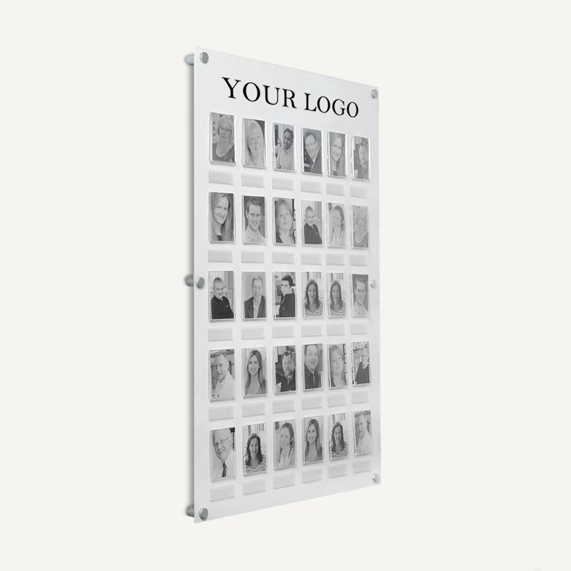 White 30 pocket name and photo board.