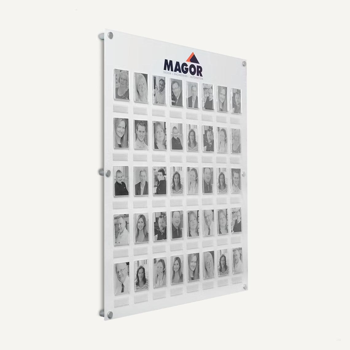 White 40 pocket name and photo board.