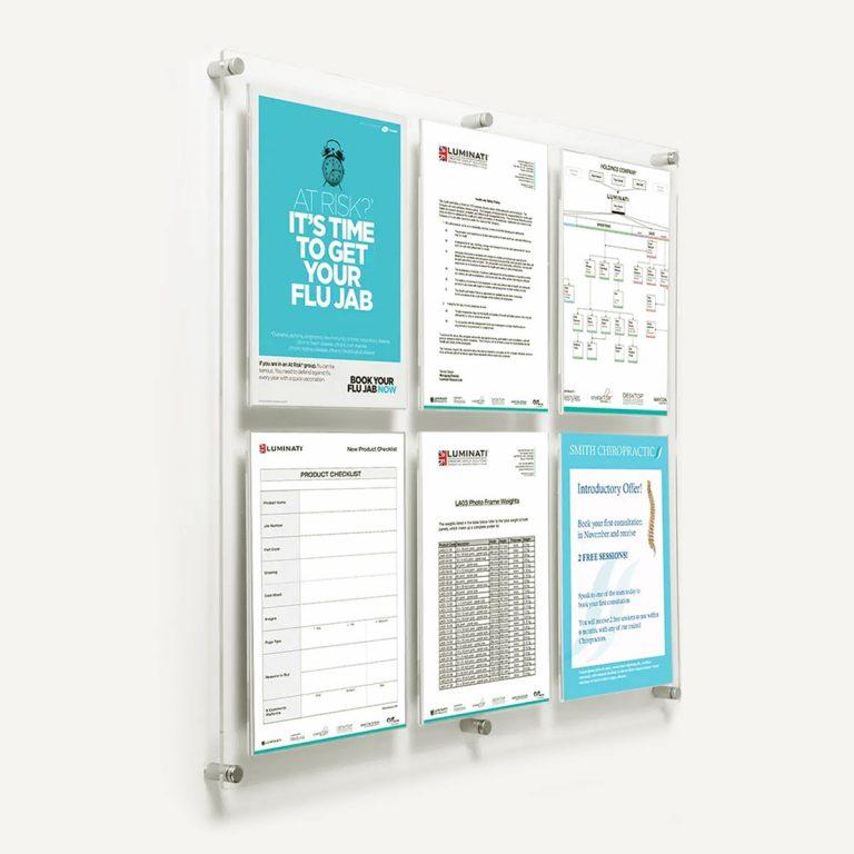 A4 Acrylic Notice Boards A4 Pocketed Notice Display Luminati