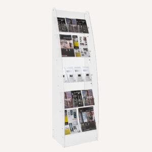White frosted brochure , leaflet or magazine stand.