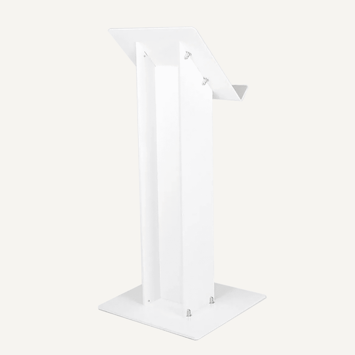 Back facing White Lectern