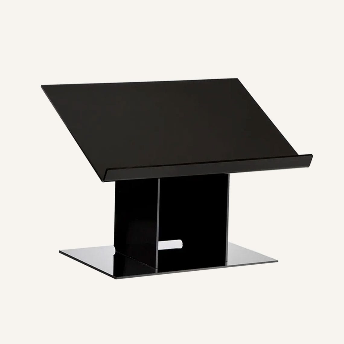 Portable Tabletop Lectern With Bookstop & Shelf - Black, For Speeches & Presentations