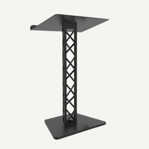 Black truss lectern.