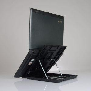 Folding Lightweight Adjustable Laptop Riser Stand With Integrated USB Powered Cooling Fan (5 Positions)