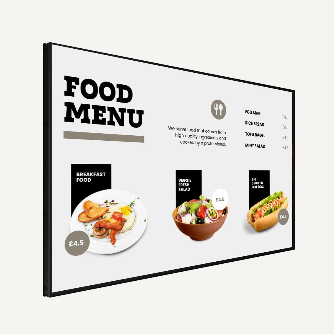 Digital Menu Board Restaurants  Bars Digital Signage Luminati