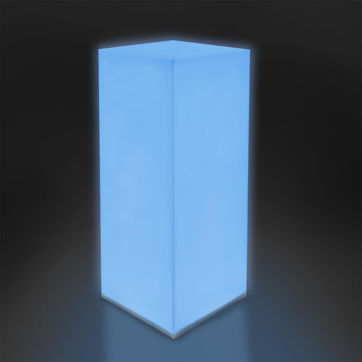 Light Blue Illuminated Display Plinth Pedestal.
