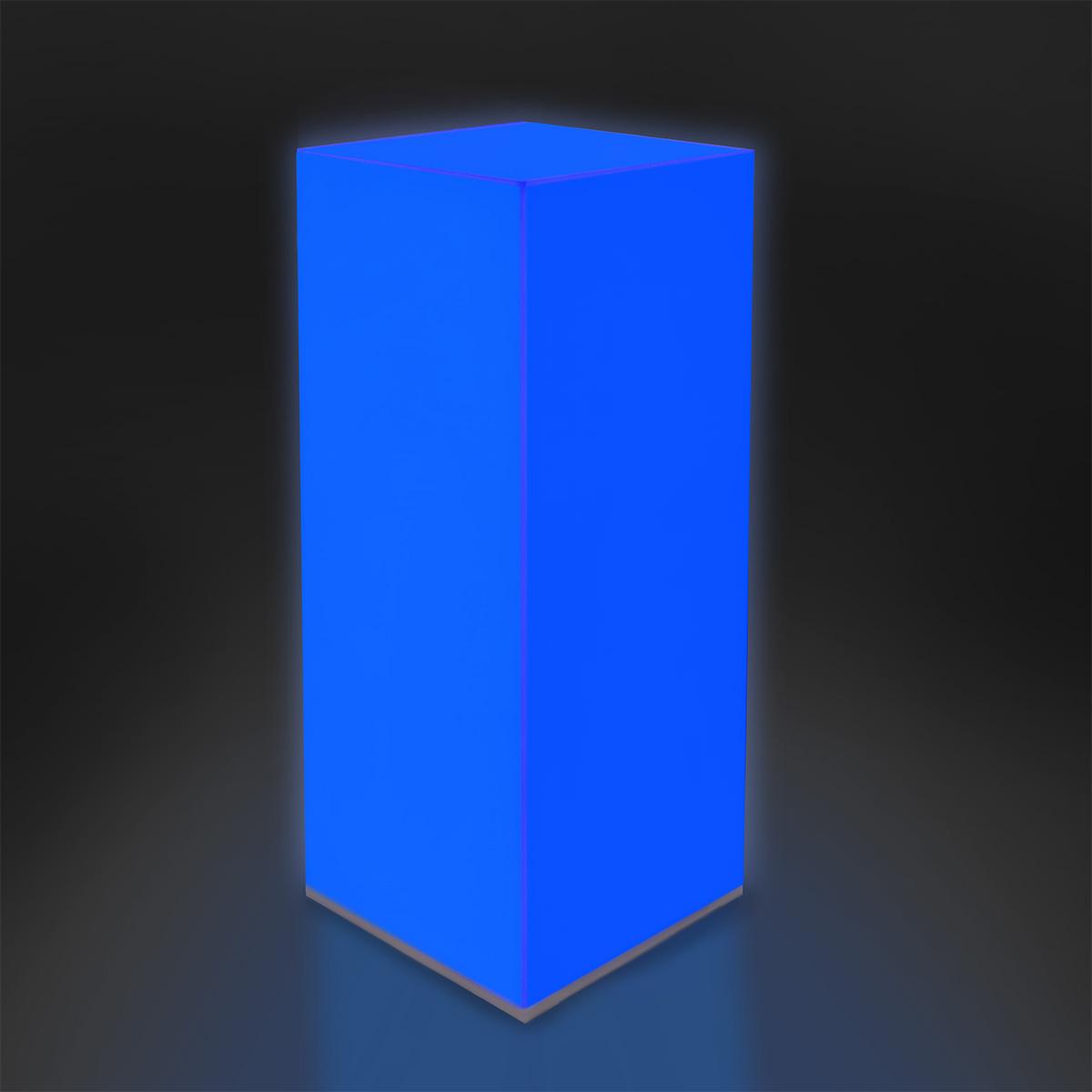 Blue Illuminated Display Plinth Pedestal.