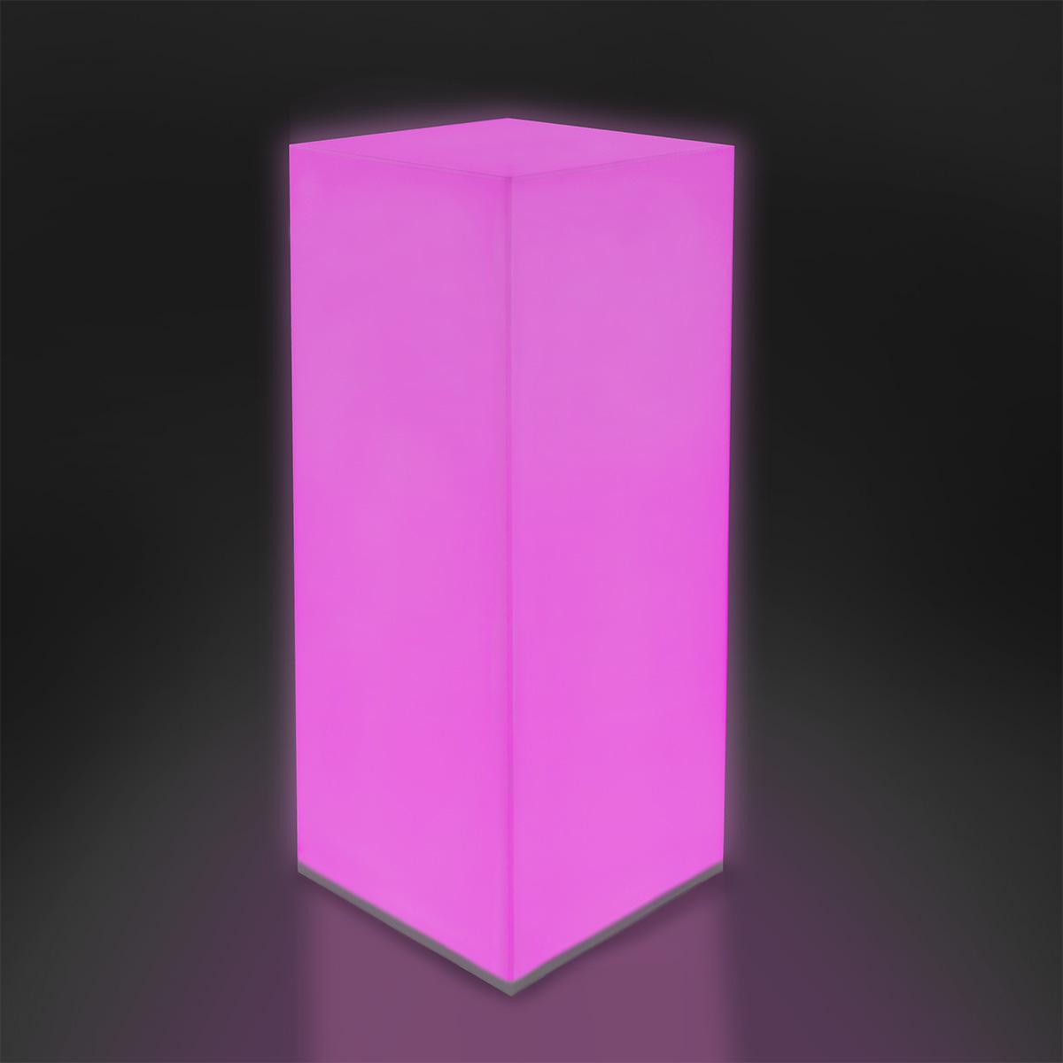 Pink Illuminated Display Plinth Pedestal.