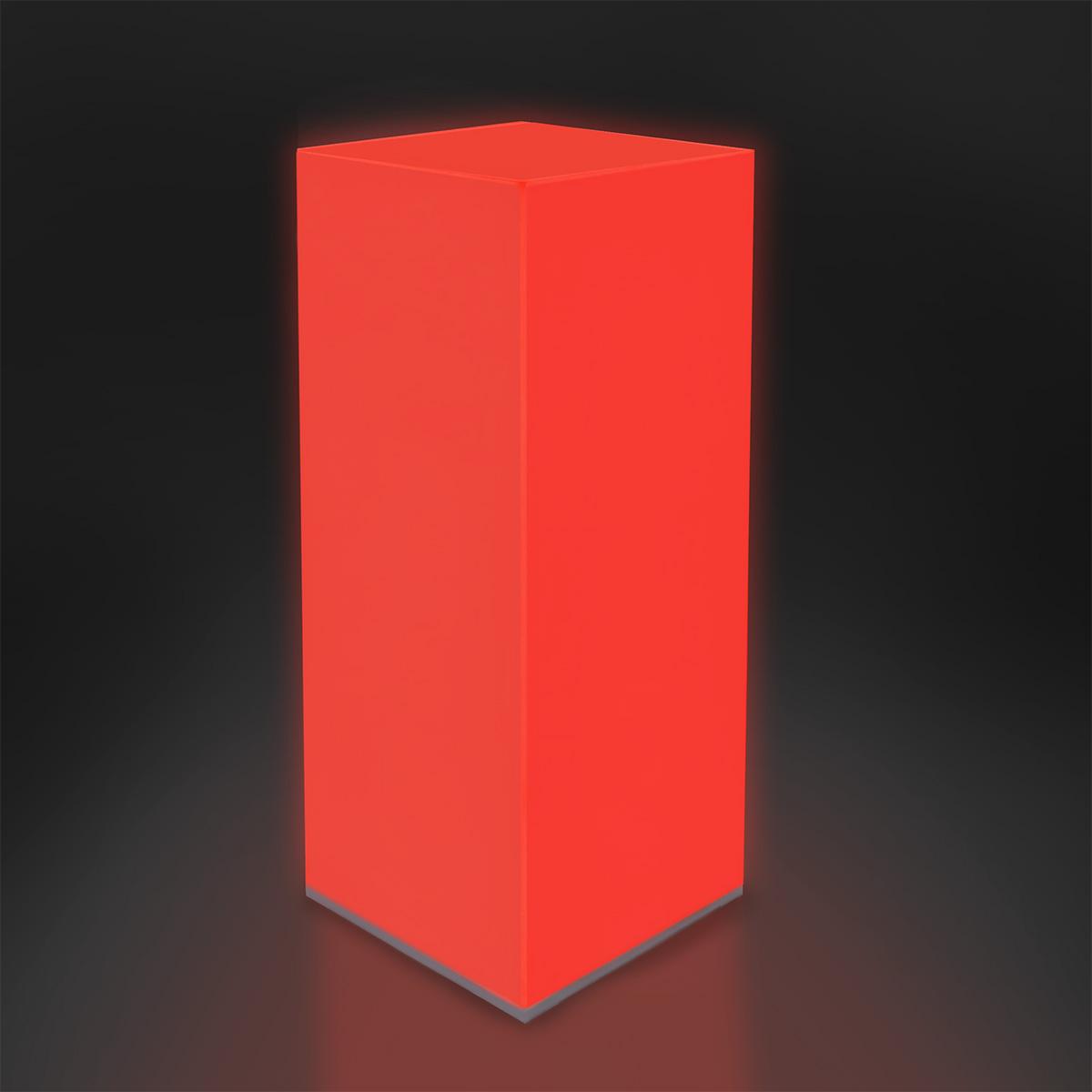 Red Illuminated Display Plinth Pedestal.
