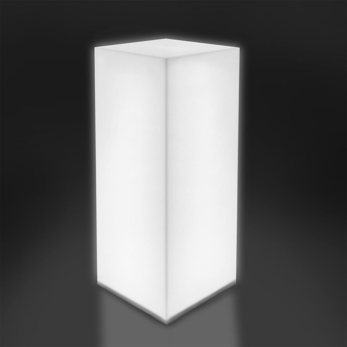 White Illuminated Plinth Pedestal.
