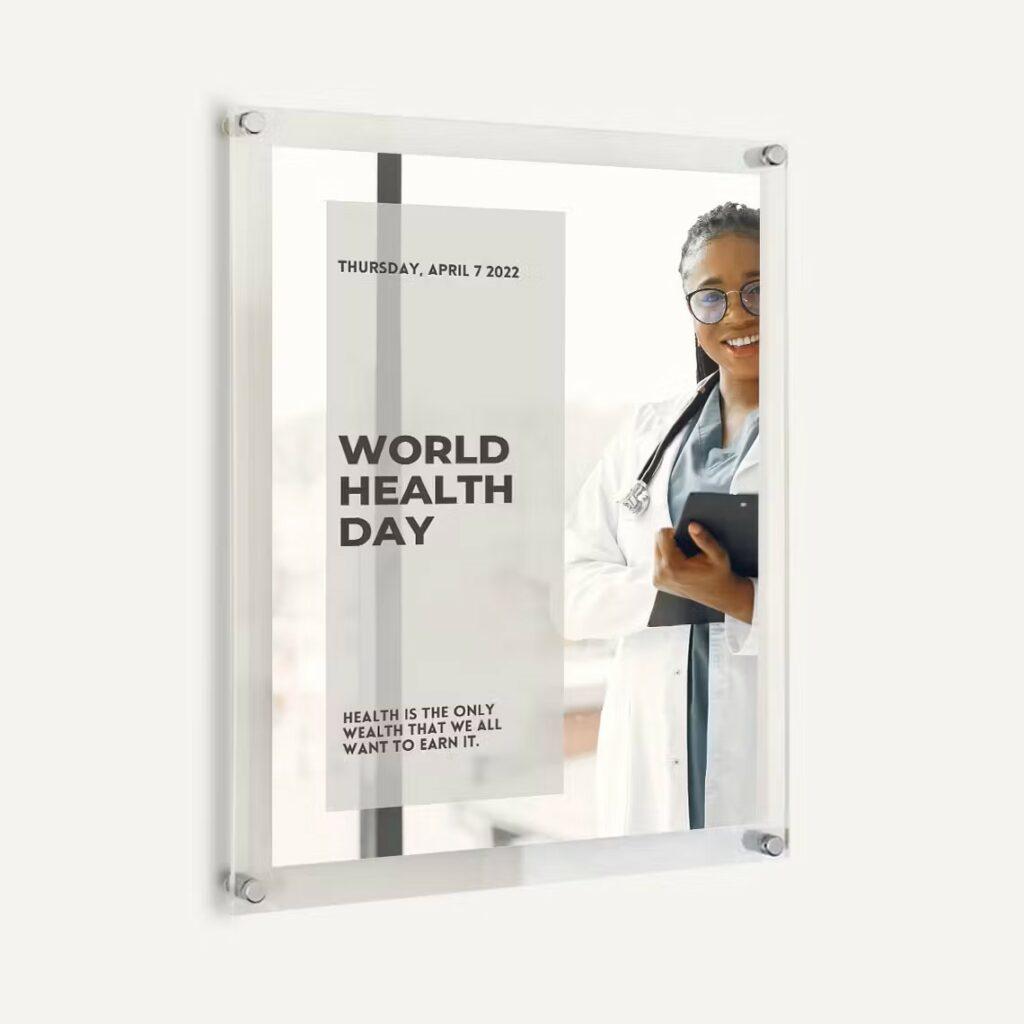 A fire rated acrylic frame.