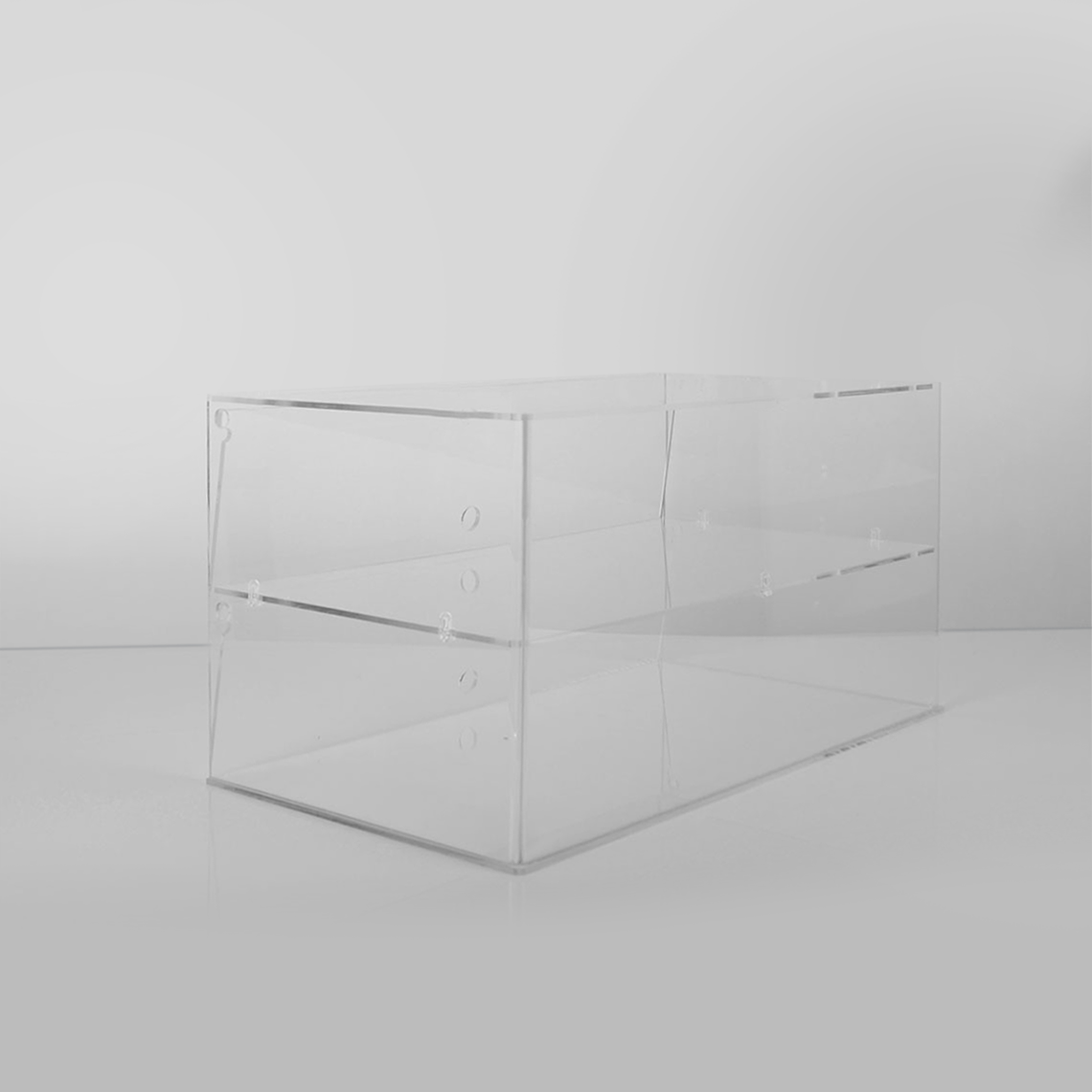 2 Tier Pastry Display Cabinet with swing doors on the back.