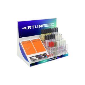 Artline countertop pen point of sale display with scribble pad and graphics traps.