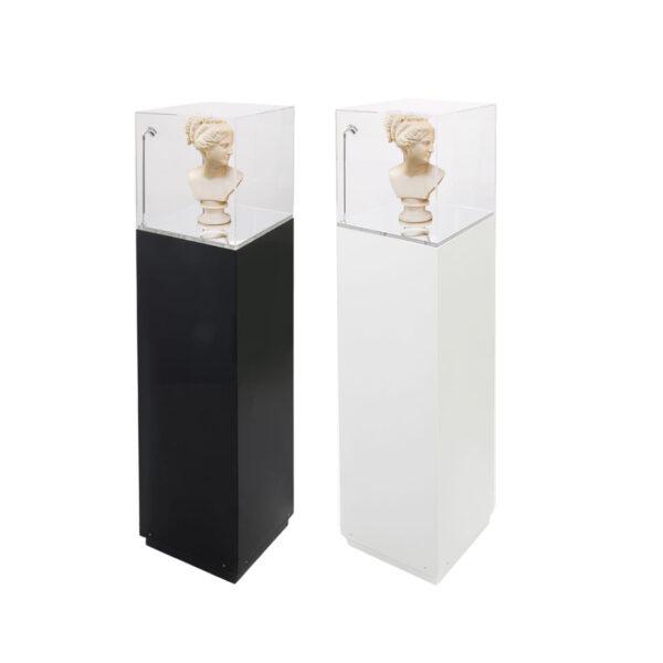 Mirror Top Plinth With Clear Display Case And LED Lights | Weighted ...