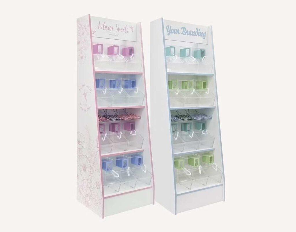 Two pick and mix display units with custom branding.