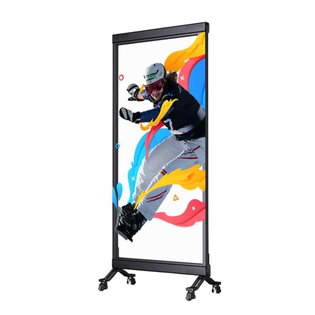 An indoor transparent DV-LED freestanding Totem.