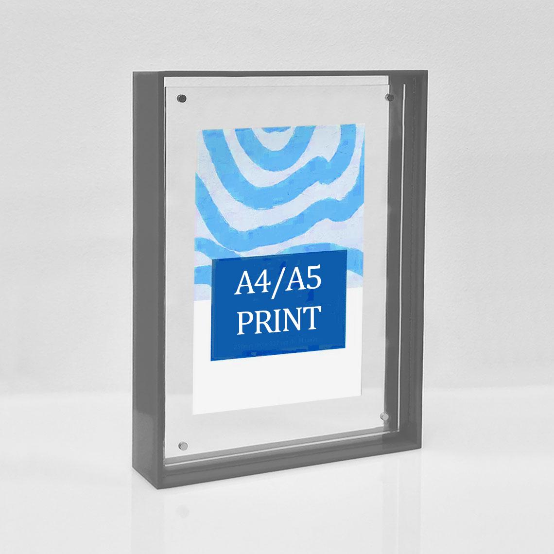 A solid grey picture frame for A4/A5 prints.