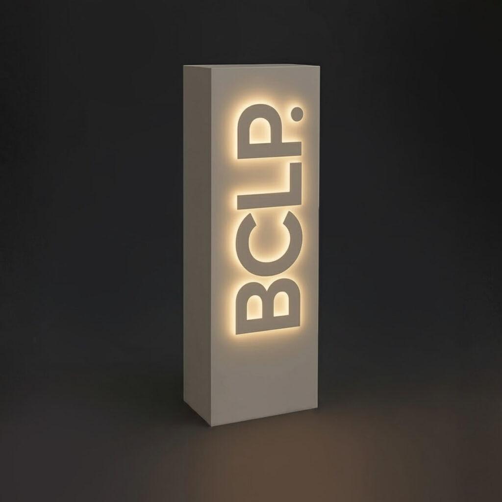 Logo Built Display Illuminated Logo Plinth | Branded Plinths | Custom Retail Displays