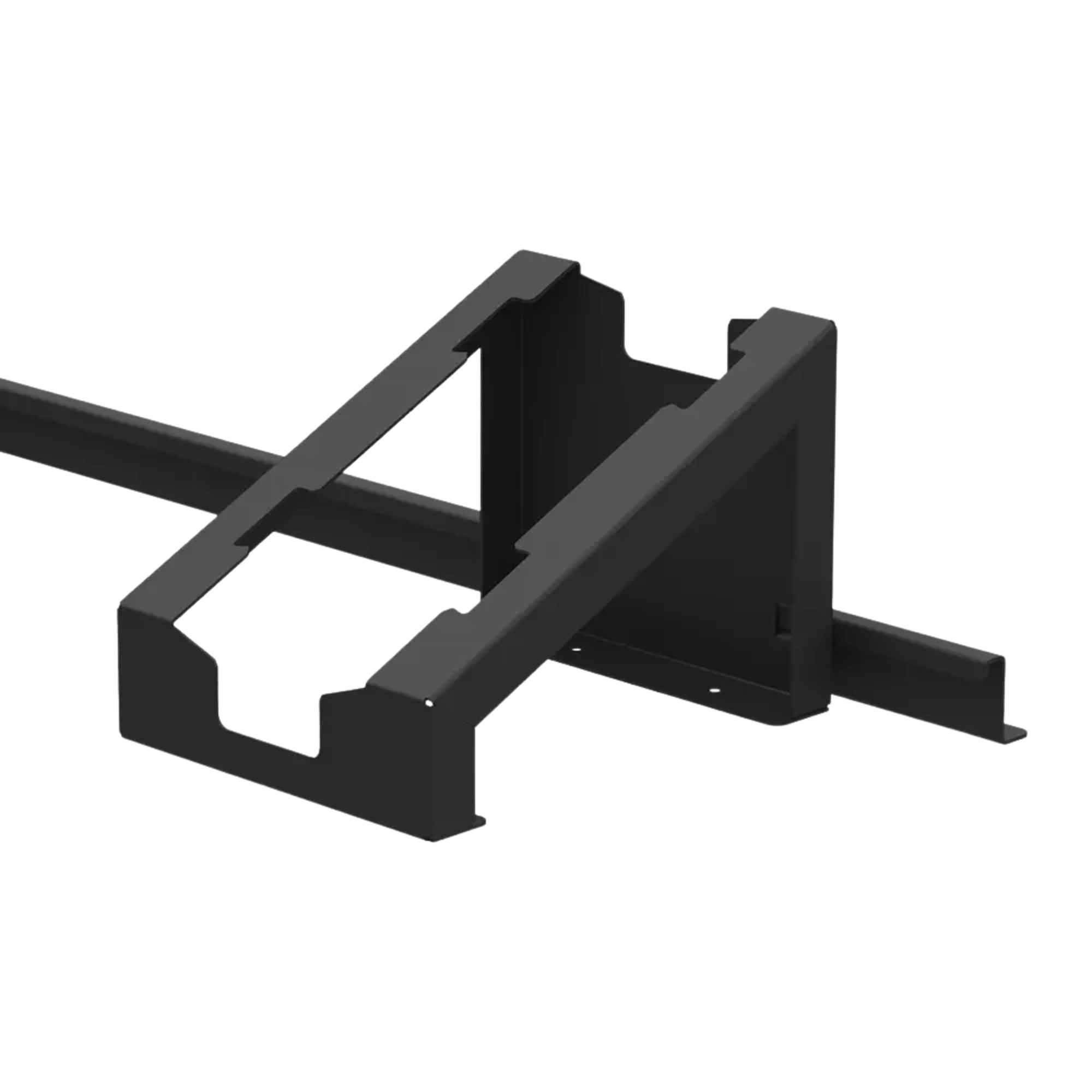 GenBox counter support bracket mounted on rail system for gravity bulk food dispensers