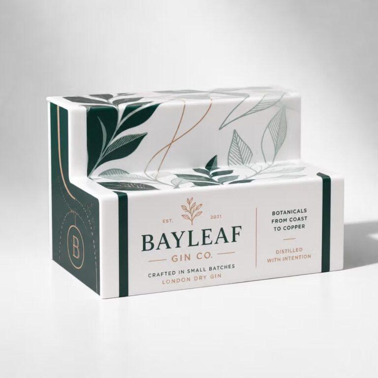 A tiered product riser with custom branding.