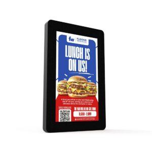 55-inch 4K outdoor wall-mounted digital advertising screen with USB and network content management.
